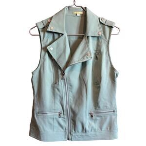 Gianni Bini Womens  New Sleeveless  Vest Jacket  Medium Mint Green Pale Green